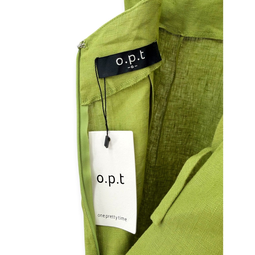 NWT o.p.t Indy Linen Dress in Grass Green - Size 6 - Picture 9 of 10